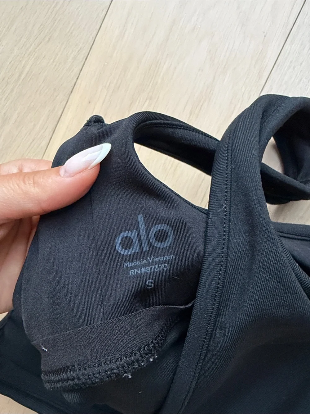 ALO Yoga Black Ruched Racerback Sports Bralette Size S